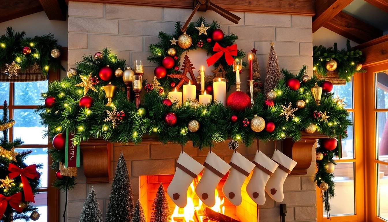 12 Festive Christmas Mantel Décor Ideas for a Cozy Living Room