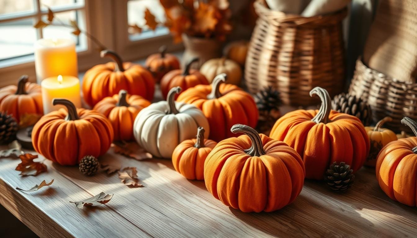 Easy No-Sew Fabric Pumpkins for Fall Décor
