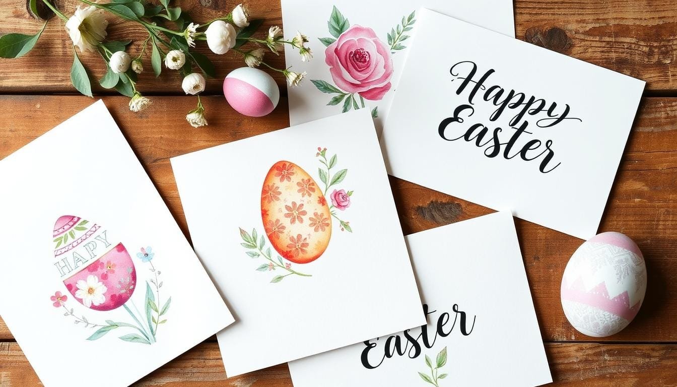 Handmade Easter Cards with Watercolor and Calligraphy