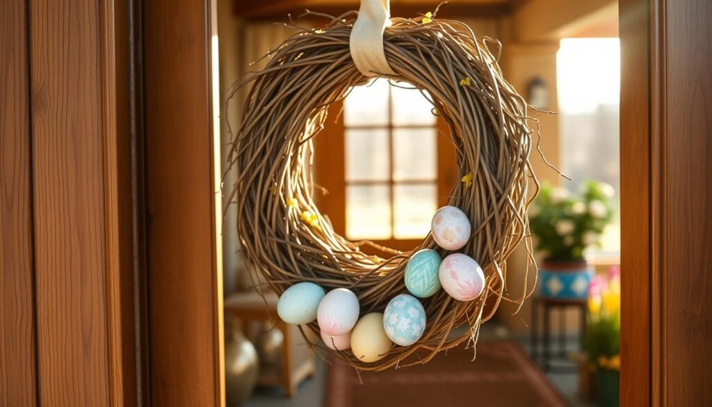 how to make an Easter egg wreath