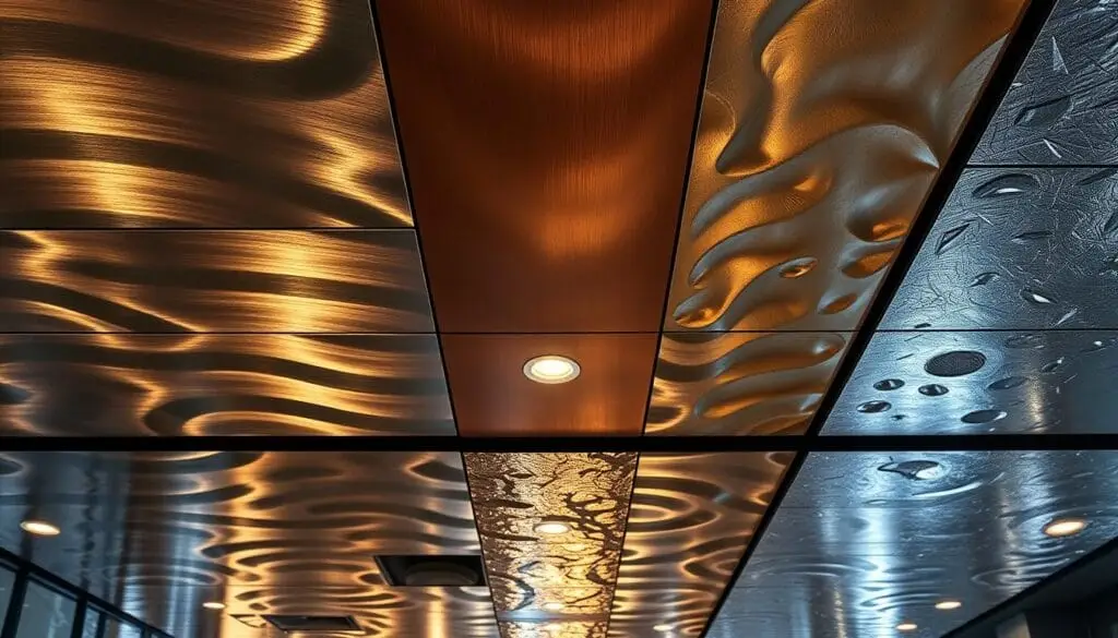 metallic ceiling materials