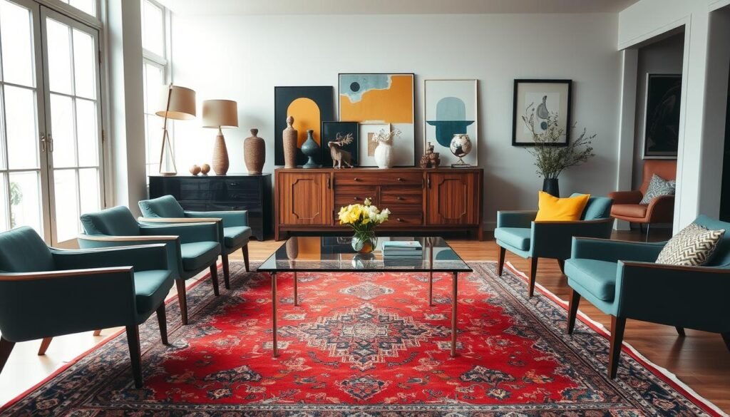 combining modern vintage furniture