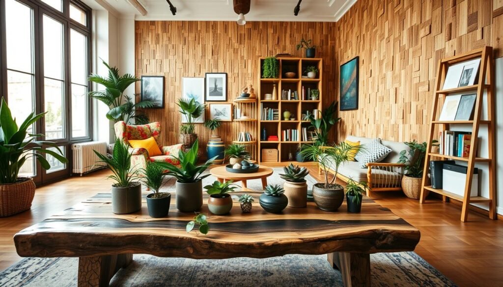 sustainable materials for eclectic interior