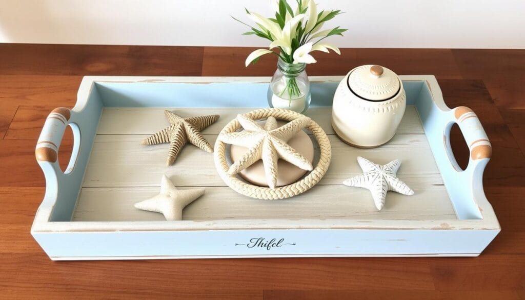 Coastal serving tray DIY