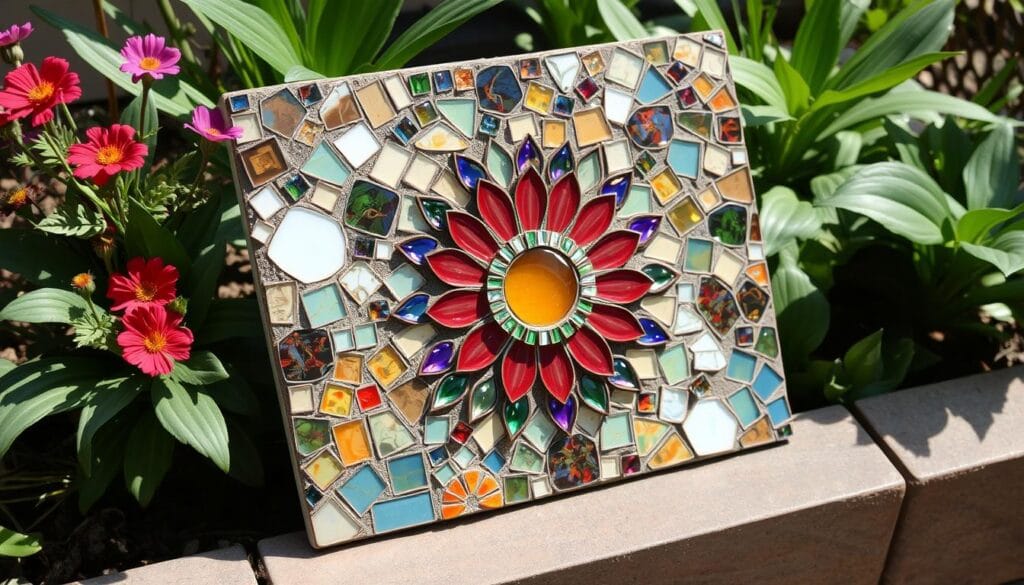 DIY mosaic art for garden