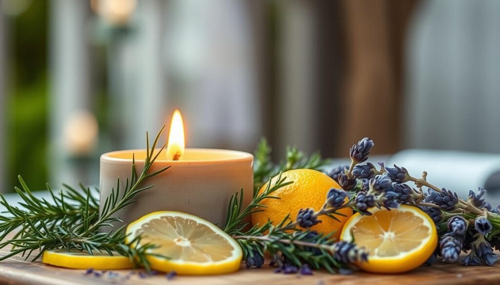 citronella candle with complementary scents