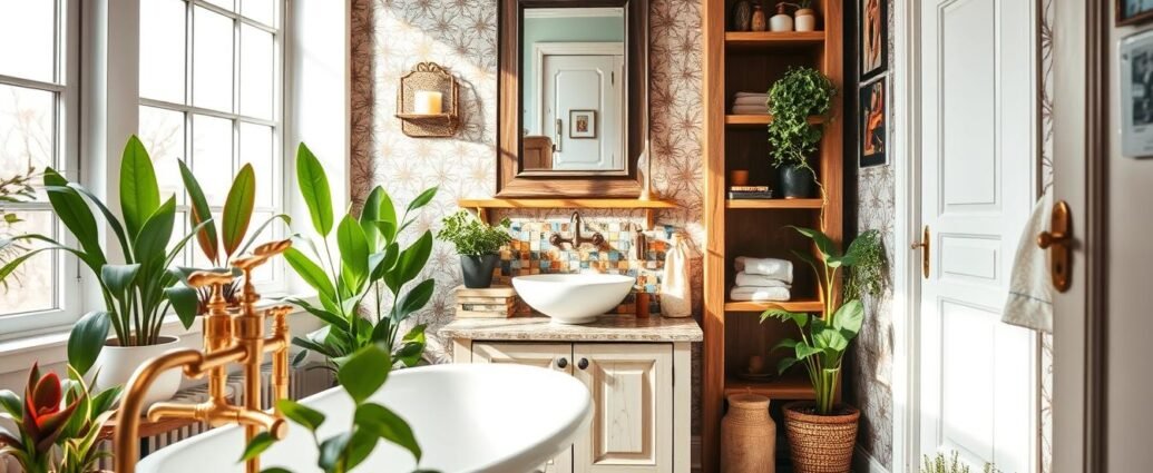 eclectic bathroom