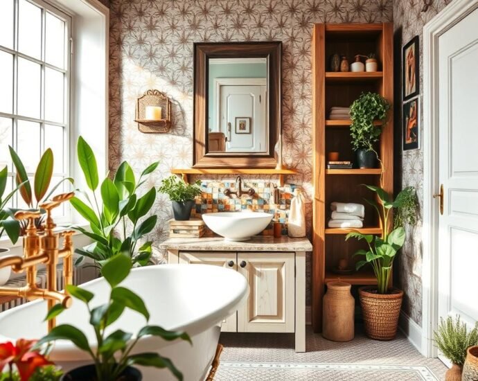 eclectic bathroom
