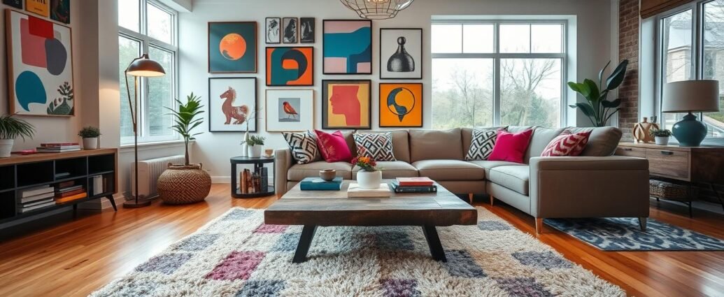 modern eclectic living room