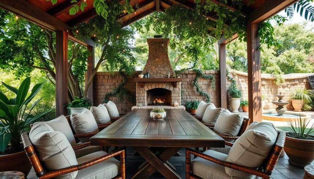 outdoor dining space