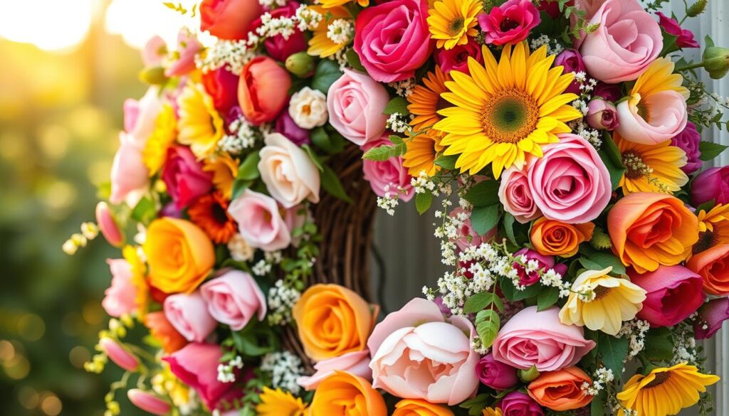 summer floral wreath