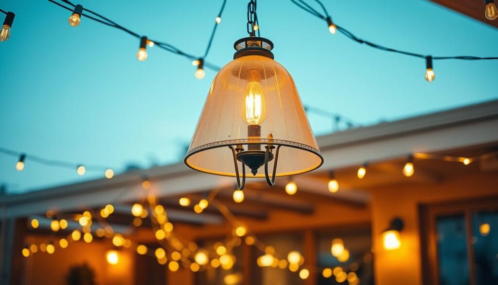 vintage lampshade outdoor lighting