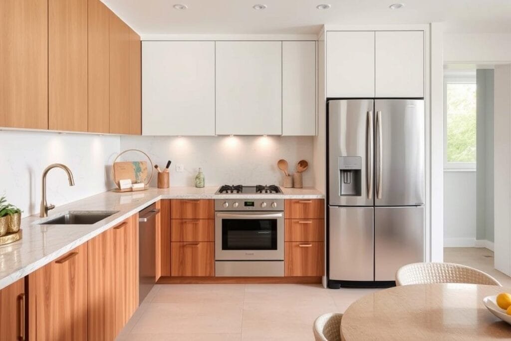 A warm minimalist kitchen showcasing 2026 Home Interior Design Trends