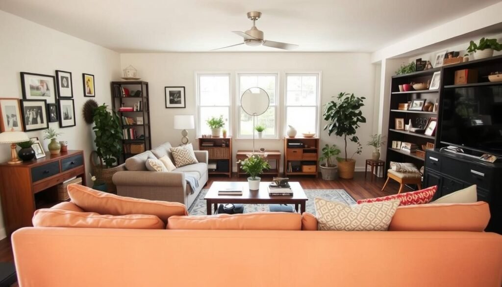 Completed budget interior design space with personal touches