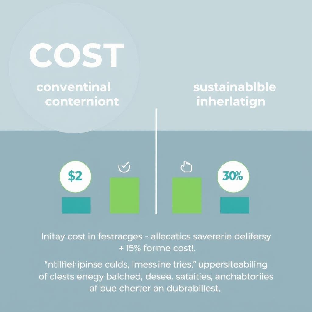Graph showing long-term cost savings of sustainable interior design choices