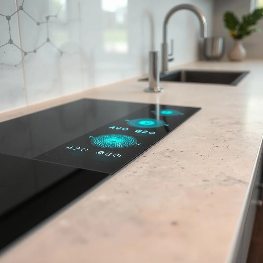 Sustainable composite countertop with integrated smart controls