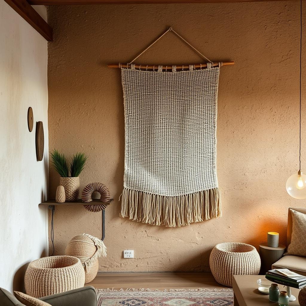 Textured wall treatments in a Boho interior for 2026 Boho Interior Design Trends