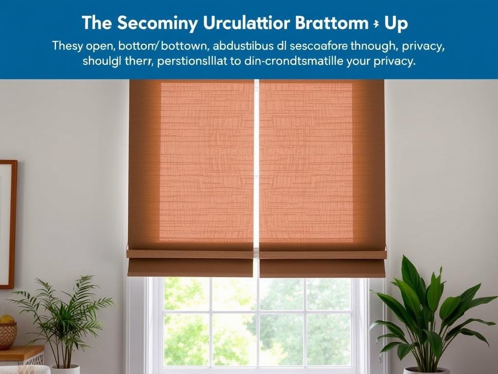 Top-down/bottom-up window shades allowing for ventilation while maintaining privacy