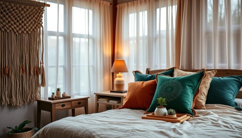 boho bedroom color and texture palette