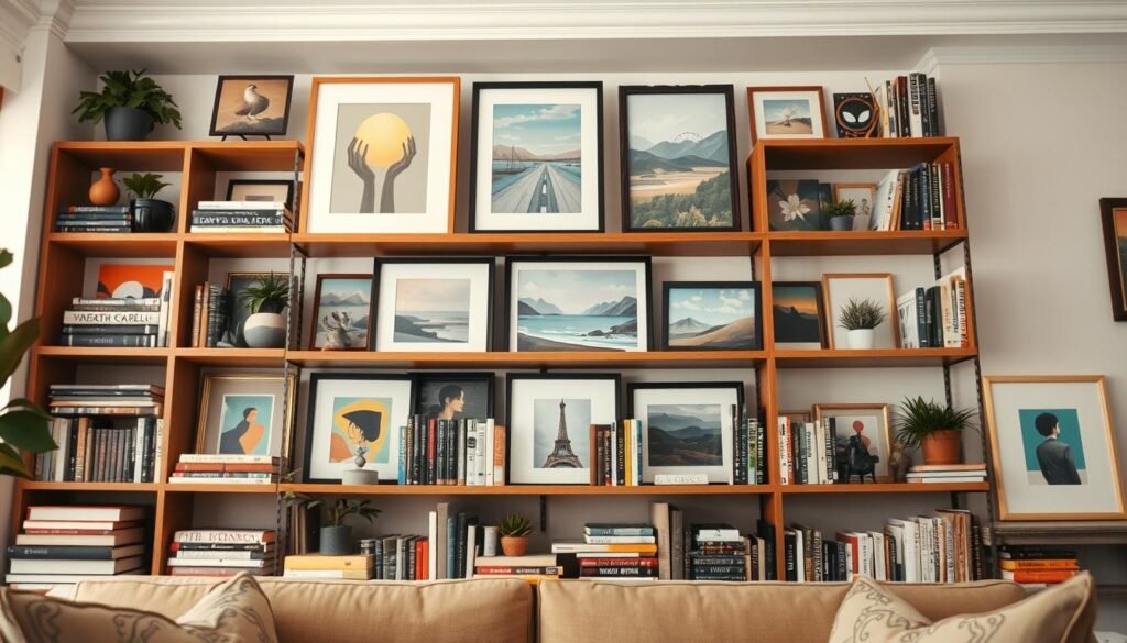 bookshelf gallery art display