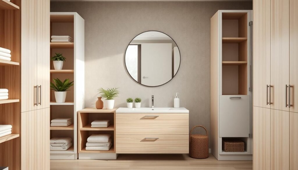 minimalist bathroom storage