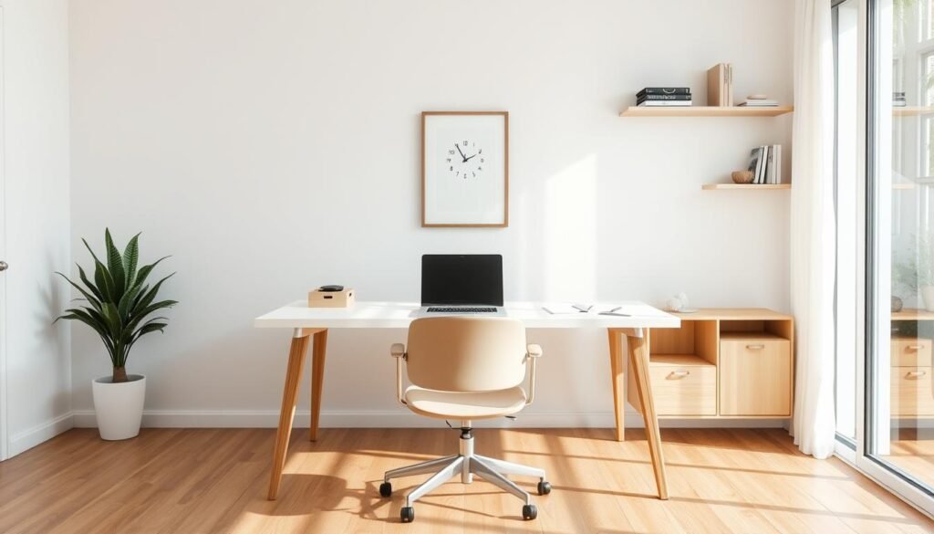 minimalist home office workspace