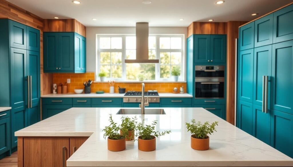 mixed-color kitchen design