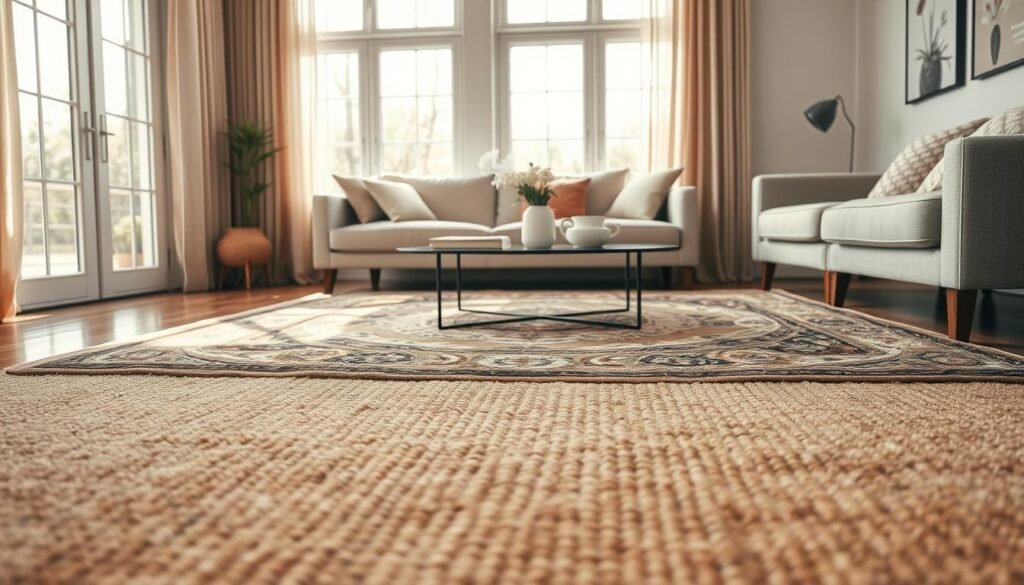 rug layering texture warmth