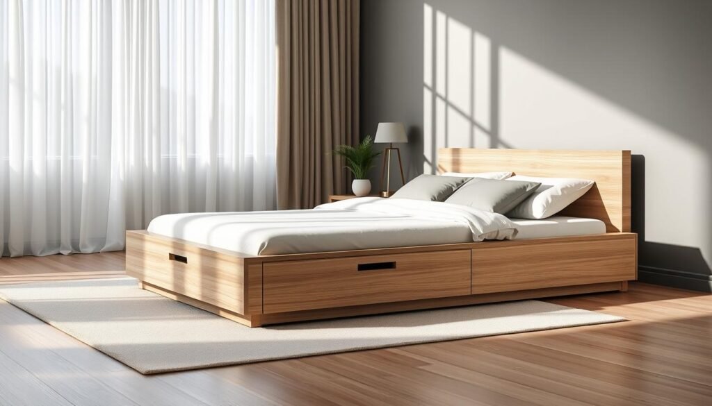 platform bed frame with storage