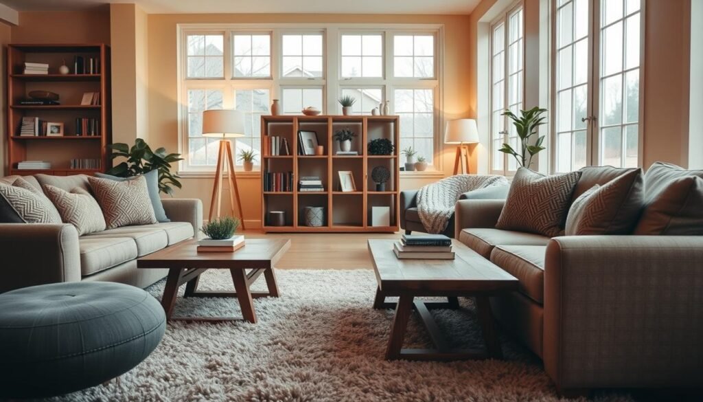 warm living room layout