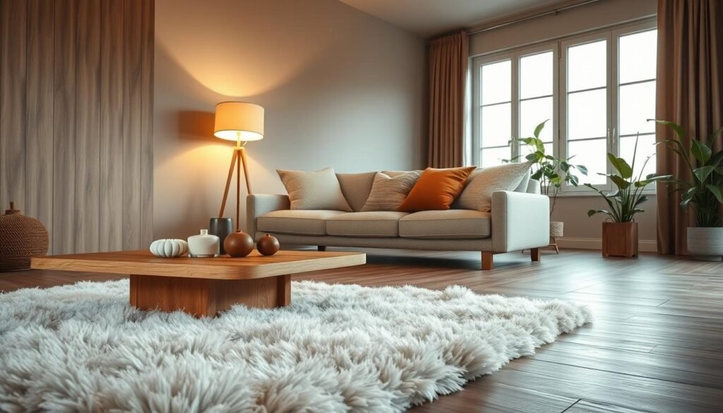 texture and warm accents in minimalist design