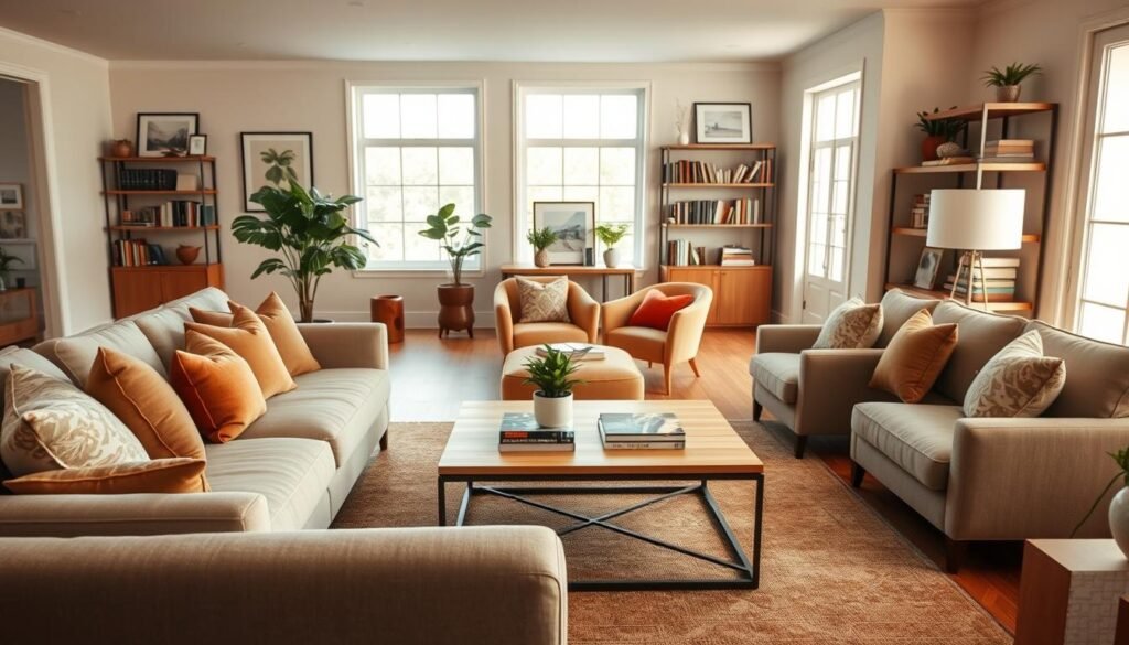 comfortable living room furniture arrangement