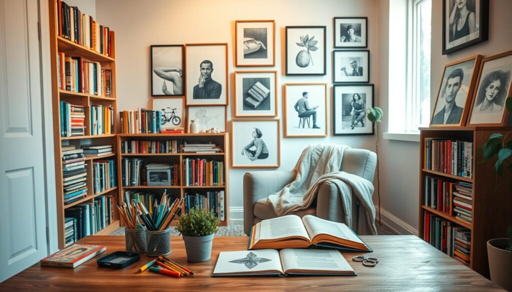 Showcasing art and books for personal touch Showcasing art and books for personal touch